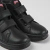 Runner Black Leather And Textile Ankle Boots For Kids