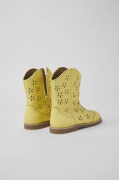 Savina Yellow Leather Boots For Kids -MK store K900312 003 TF