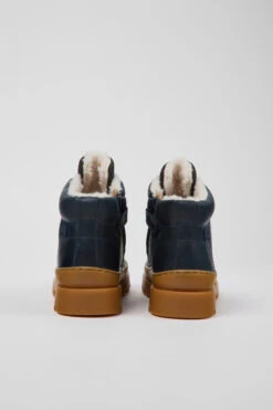 Brutus Navy Blue Leather And Nubuck Ankle Boots For Kids -MK store K900313 004 TF