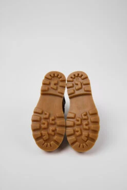 Brutus Brown Textile And Leather Ankle Boots For Kids -MK store K900318 004 SF