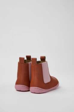 Peu Red Leather Ankle Boots For Kids -MK store K900326 003 TF