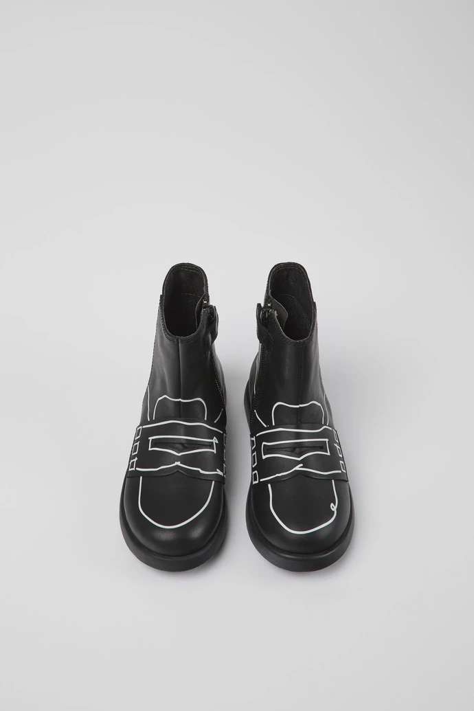 Twins Black Leather Ankle Boots For Kids 6 Twins Black Leather Ankle Boots For Kids - Image 4