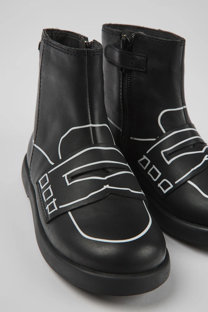 Twins Black Leather Ankle Boots For Kids 3 Twins Black Leather Ankle Boots For Kids