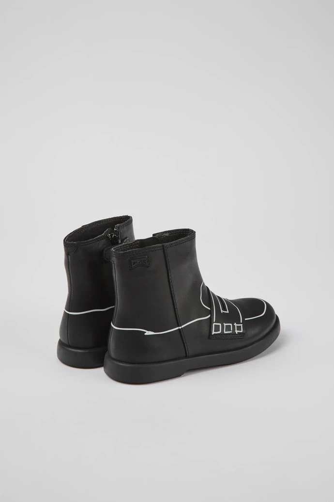 Twins Black Leather Ankle Boots For Kids 5 Twins Black Leather Ankle Boots For Kids - Image 3