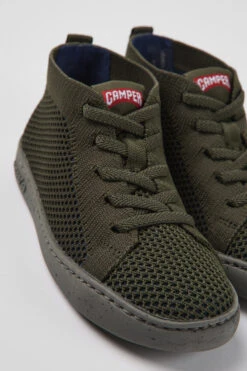 Peu Touring Green Textile Ankle Boots For Kids