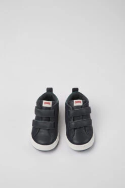 Runner Navy Blue Leather Sneakers For Kids -MK store K900337 001 CF