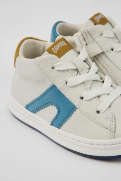 Twins White Leather Sneakers For Kids