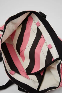 Ado Black, Pink, And White Recycled Cotton Tote Bag -MK store KB00107 001 CF