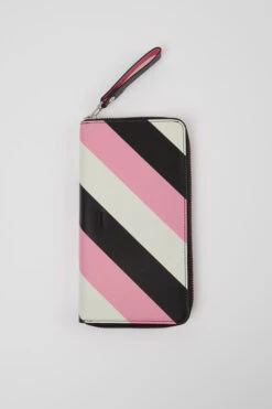 Mosa Large Black, Pink, And White Leather Wallet -MK store KS00056 003 LF